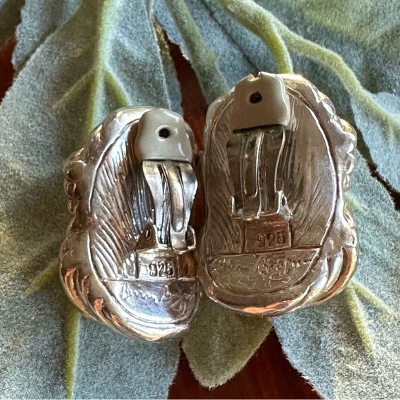B. Bergner Modernist Electroform Rolly Polly Statement Clip On Earrings 2 Tone - Picture 9 of 13